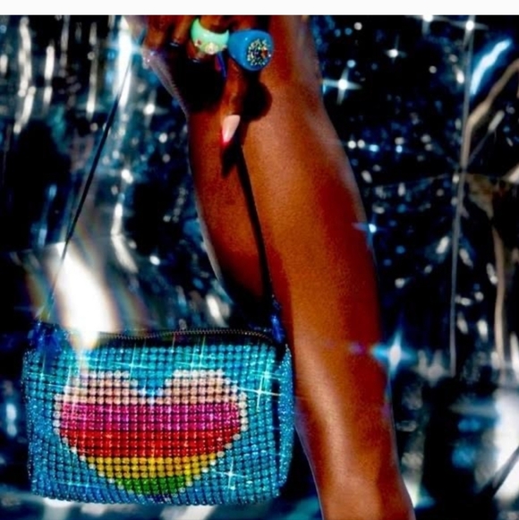 Kurt Geiger Crystal Heart Bag Nwot Rare - Picture 3 of 10